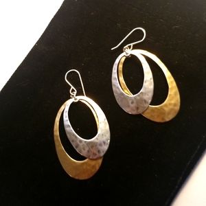 Grace & Heart Sterling Silver 2 Tone Earrings